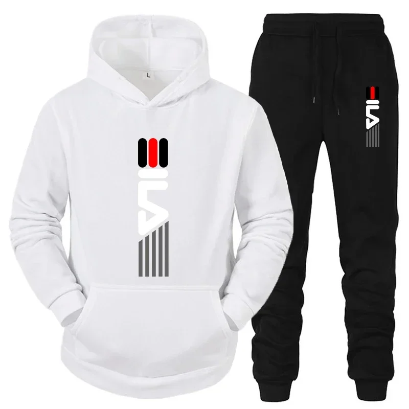 Outdoor Sportswear - Men's Tracksuit Hooded Sweatshirt+Sweatpants 2 Pcs