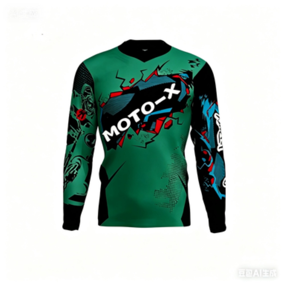 Outdoor Sportswear - MOTO-X Themed Long-Sleeve Sports Top Breathable