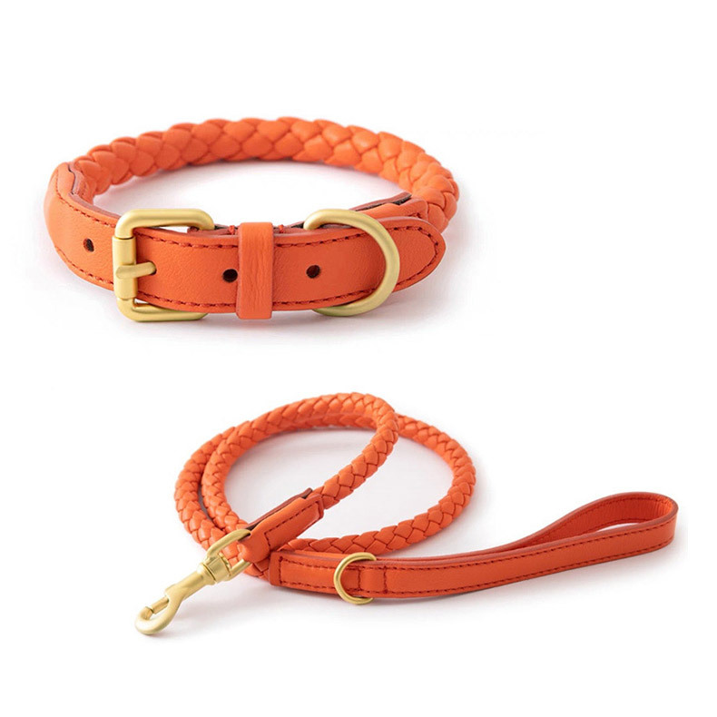 Headcollar Rope Set - Adjustable Braided Leather Pet Collar and