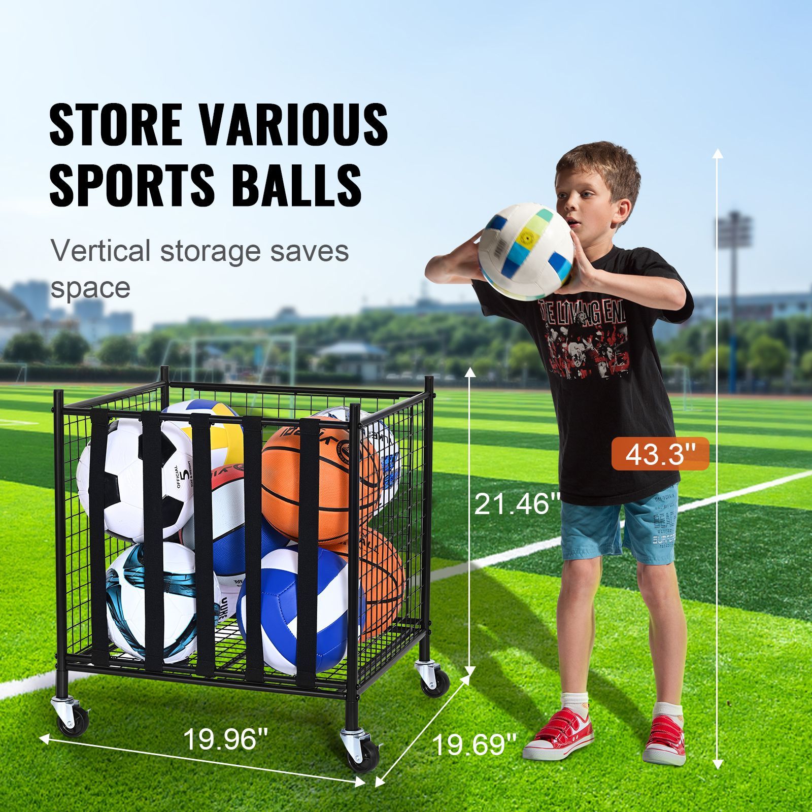 Rolling Sports Ball Storage Ca - Indoor Sport And Outdoor Sports ulasan dan harga