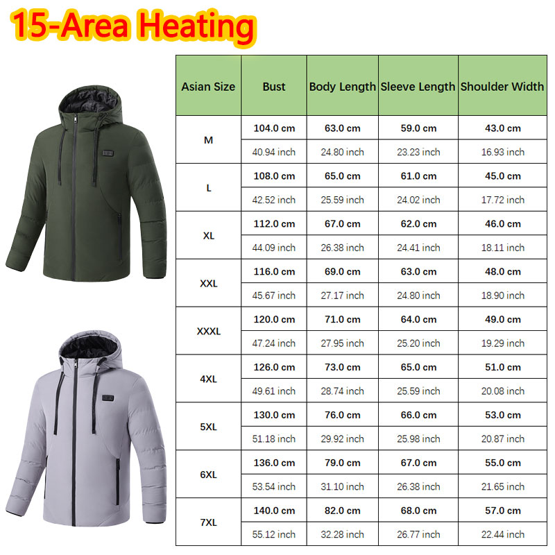 15 Area Heated Winter Hooded J - Outdoor Sport Coat ulasan dan harga