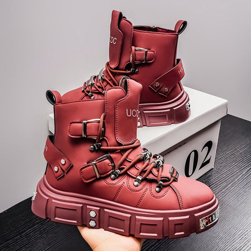 Men's High-Top Boots with Fabr - Outdoor Sports Leisure ulasan dan harga